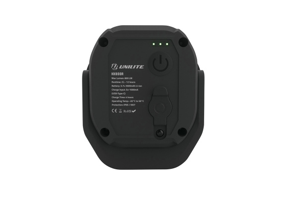 HX800R Компактный dual led светильник 800 Lm, 2600 mAh, IP65 UNILITE